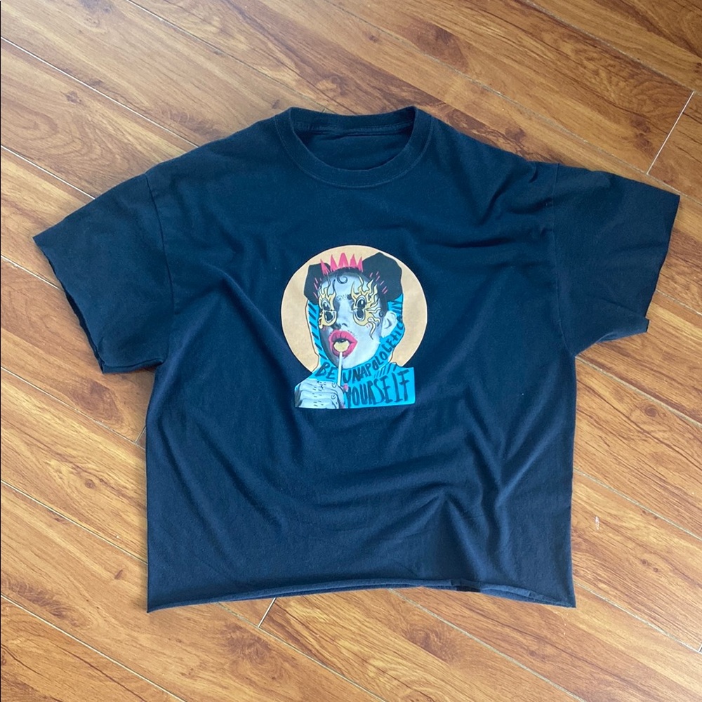 Black Montreal-based Artist Graphic T-Shirt with Colorful Print